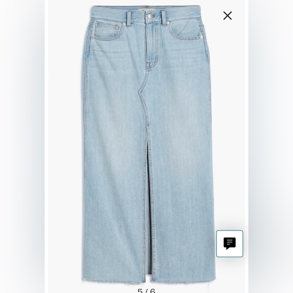 Madewell Rilee Denim Midi Skirt Fitzgerald wash size 31 NWT - Picture 2 of 8